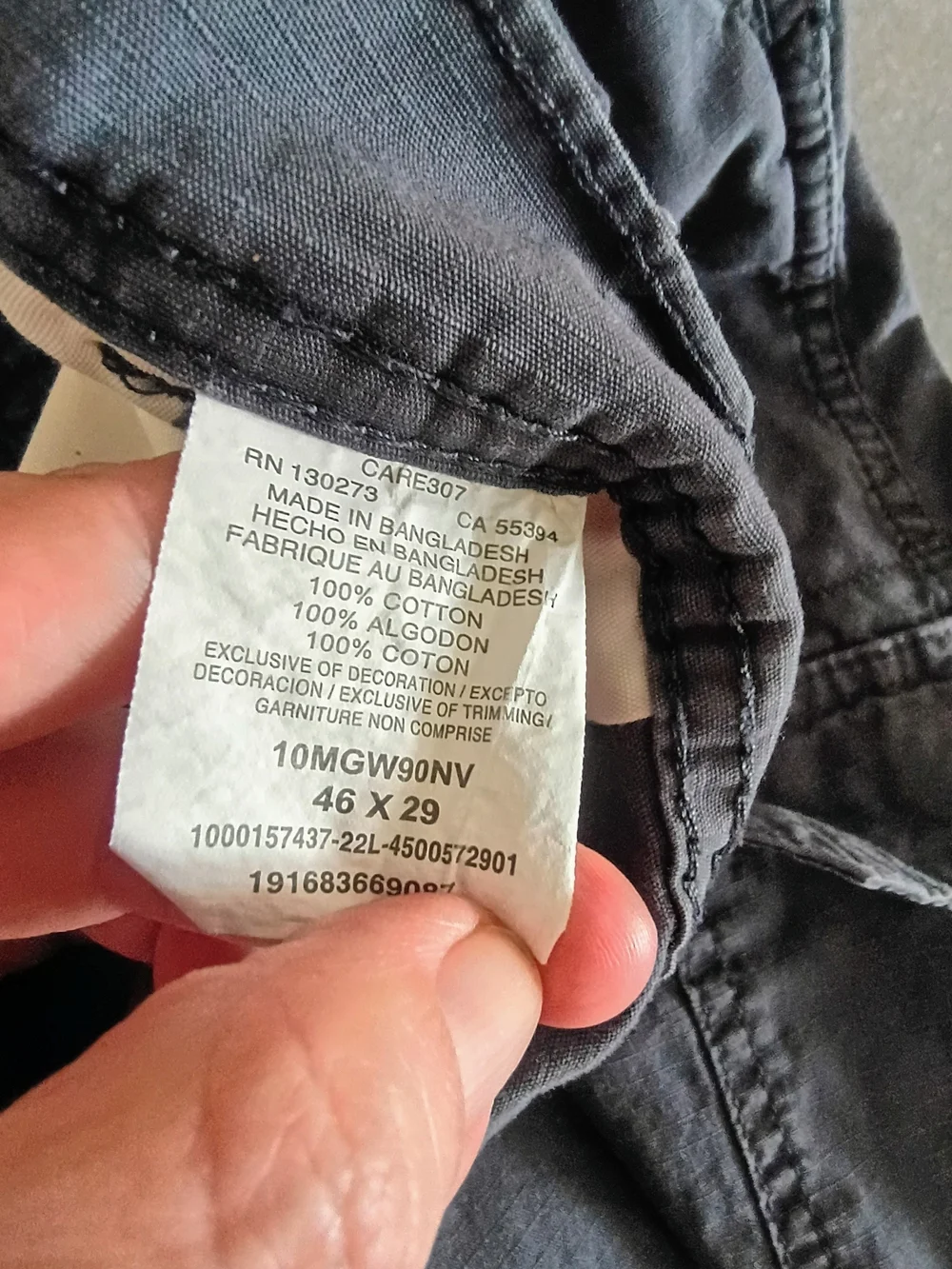 Wrangler Charcoal Gray Cargo Utility Pants Mens 46x29 Relaxed Fit Cotton_5